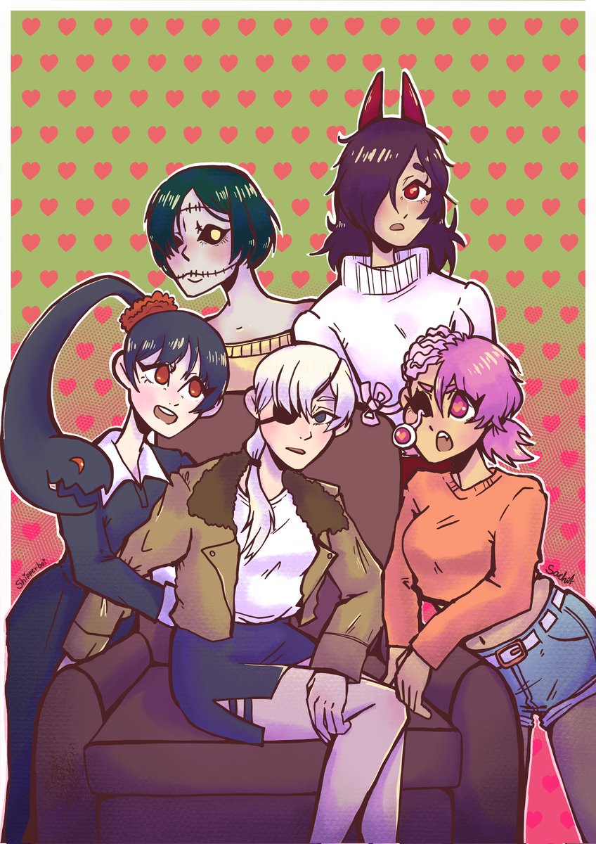 shipperboi's tweet photo. Wow, I love seeing a bunch of gals being pals 💞 

Spooky sapphic girls for spooky season.

#chainsawman #csmfanart #chainsawmanfanart https://t.co/FhJ6D2fVmV