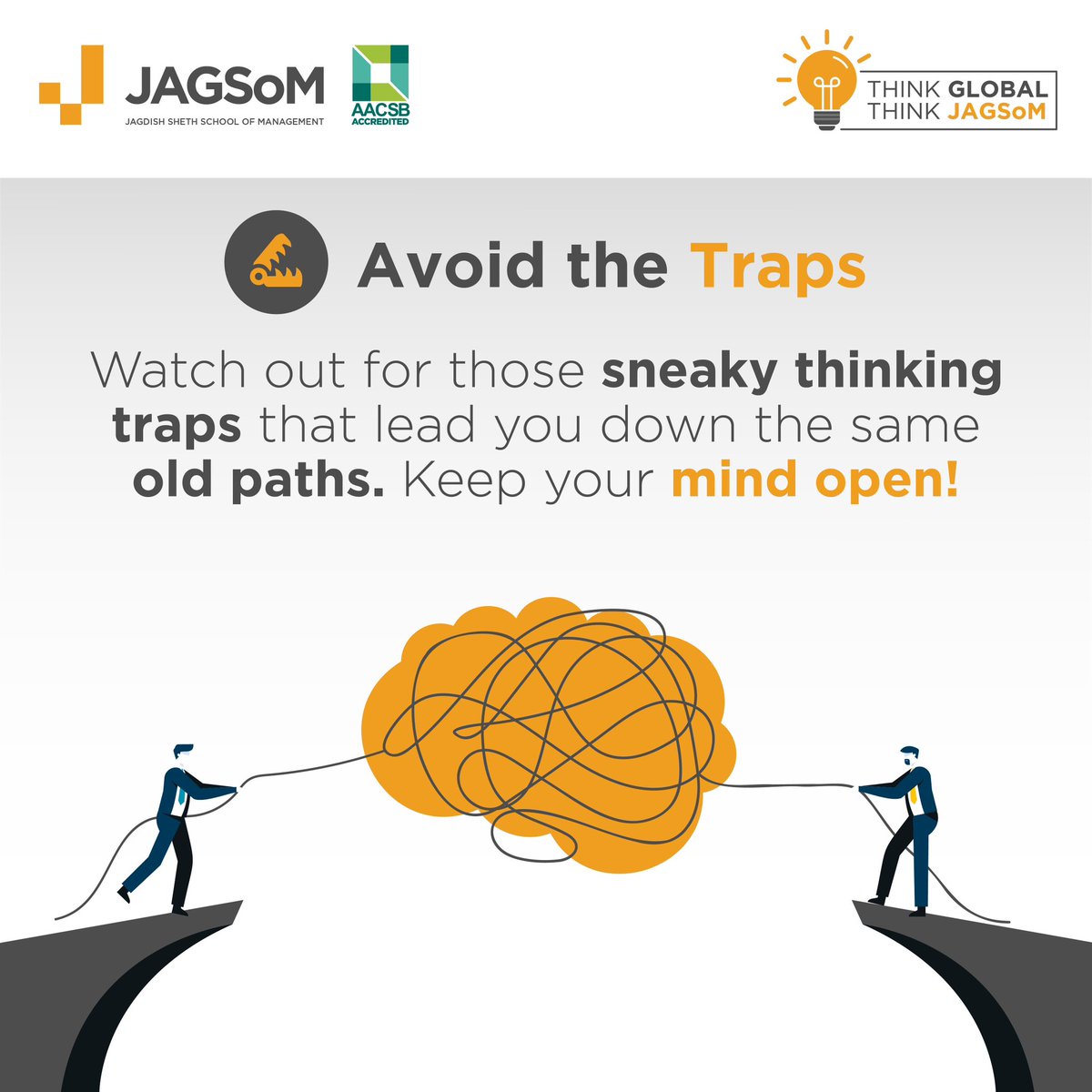 JAGSOMblr's tweet image. Our brain works through connections and practice. Build your problem-solving bone with JAGSoM’s Entrepreneurship program where you get to specialise in #designthinking. 

For more information, visit bit.ly/3YCfFZ8 #LateralThinking #ThinkOutsideTheBox

#JAGSoM