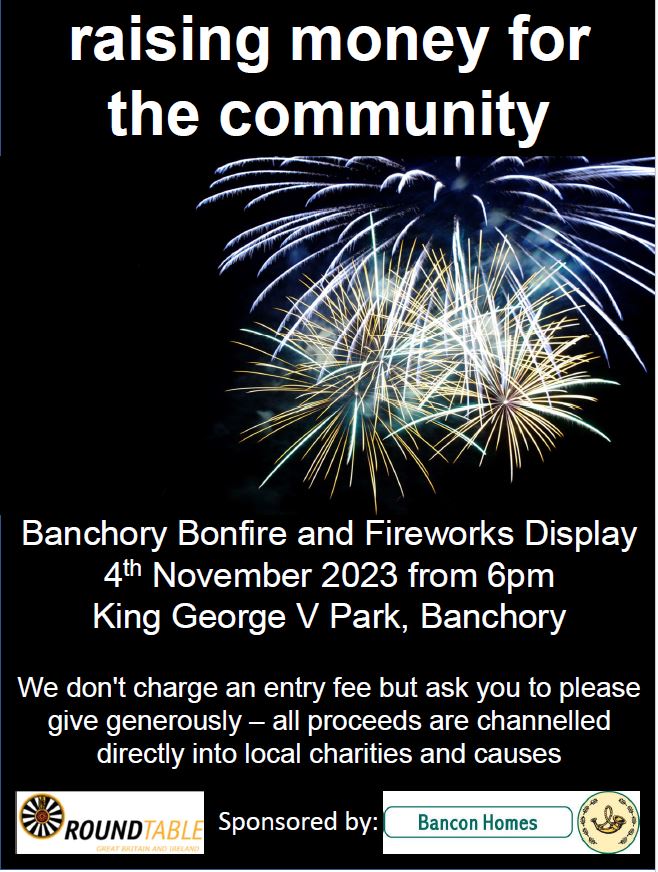 banconhomes's tweet photo. Bancon Homes is delighted to announce that it will be the headline sponsor for this year's Banchory Bonfire and Fireworks Display, which is being organised by Banchory District and Round Table. To find out more visit: https://t.co/waaQjiFBhY https://t.co/xyDOoMYAS9