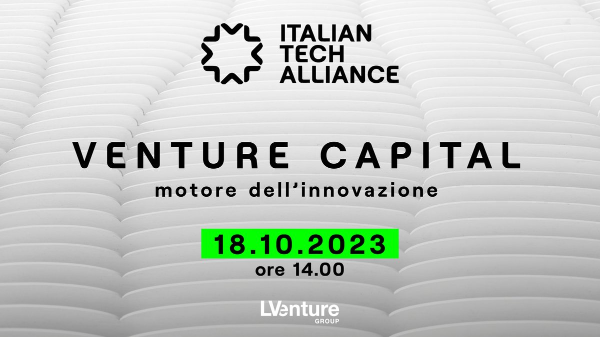 Pronti per "Venture Capital - Motore dell'Innovazione" di Italian Tech Alliance con LVenture Group.
Un momento in cui esperti di #VentureCapital, Corporate e founder esploreranno sfide e potenzialità dell'ecosistema dell'#innovazione.
Segui la diretta: bit.ly/3ZXFrYF