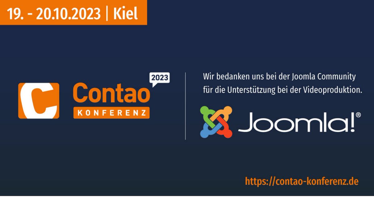 contaocms's tweet image. Herzlichen Dank an @joomla für die Unterstützung der Konferenz mit Video-Technik 🤝.

Ohne euch könnten wir nicht nach der Konferenz uns alle Vorträge immer wieder ansehen.

#Contao #ContaoKonferenz23 #Joomla