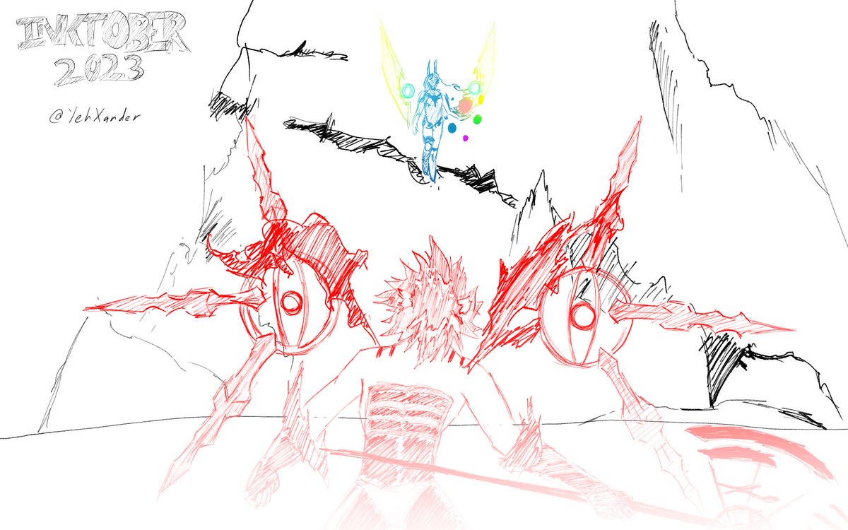 YehXander's tweet photo. Day 16 feature Karna and Arjuna Alter in their final battle during Lostbelt 4 Chapter Yuga Kshetra.

#inktober2023 #inktober2023day16 #fgo https://t.co/qyZDjZIUvN