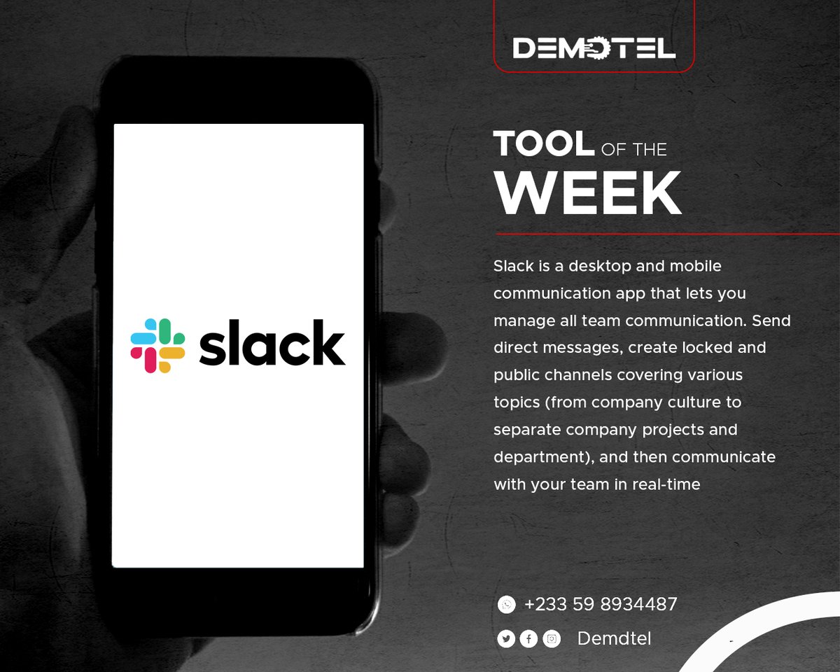 demdtel's tweet image. 🚀 This week&apos;s #ToolOfTheWeek is all about streamlining your team&apos;s communication! Introducing Slack – the ultimate collaboration tool. 💬💼

Say goodbye to email overload and hello to productive conversations! 🌟 Try it now #Demdtel #IT #SlackSuccess #TeamCollaboration
