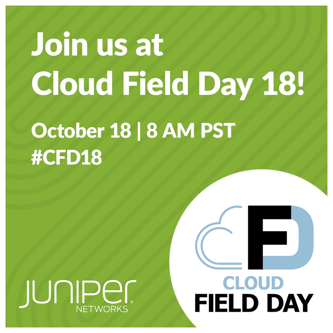 #CFD18 is happening soon - be sure to watch @JuniperNetworks live at 8 AM PT to learn how to automate #AI cluster design with Juniper Apstra and become a data center analytics superhero. Tune in live via @TechFieldDay. bit.ly/3Q49RUE