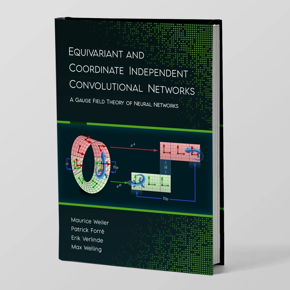 We proudly present our 524 page book on equivariant convolutional networks. Coauthored by Patrick Forré, @erikverlinde and @wellingmax. maurice-weiler.gitlab.io/#cnn_book [1/N]