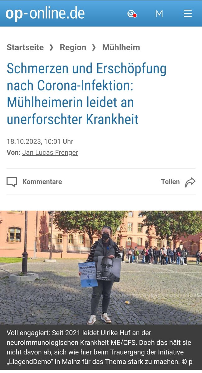 Ulrike_1985's tweet photo. Danke an die #oponline fürs Sichtbar machen der Situation für uns Erkrankte an #mecfs #postinfection #Longcovid #postvacc
"Unerforschte Krankheit"
https://t.co/Md6h7h83rS
Danke den Verbänden, die sie schon Jahr(zehnt)e lang einsetzen.
#liegenGelassen #JETZT https://t.co/JkoAfMvGBn