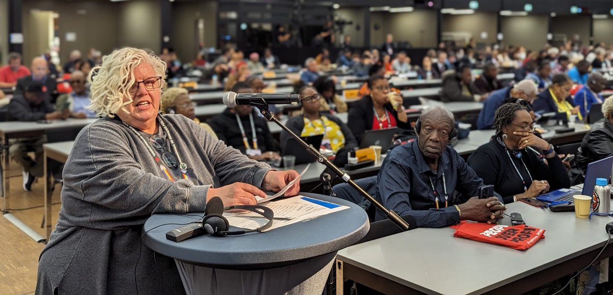 @djlizw supporting @PSIglobalunion #PSICongress2023 resolution 21 on trade union rights with special attention to Hong Kong and the former HKCTU @HKLabourRights. Trade unionists belong at the negotiating table rep'ing members, not beaten up, in prison or worse.