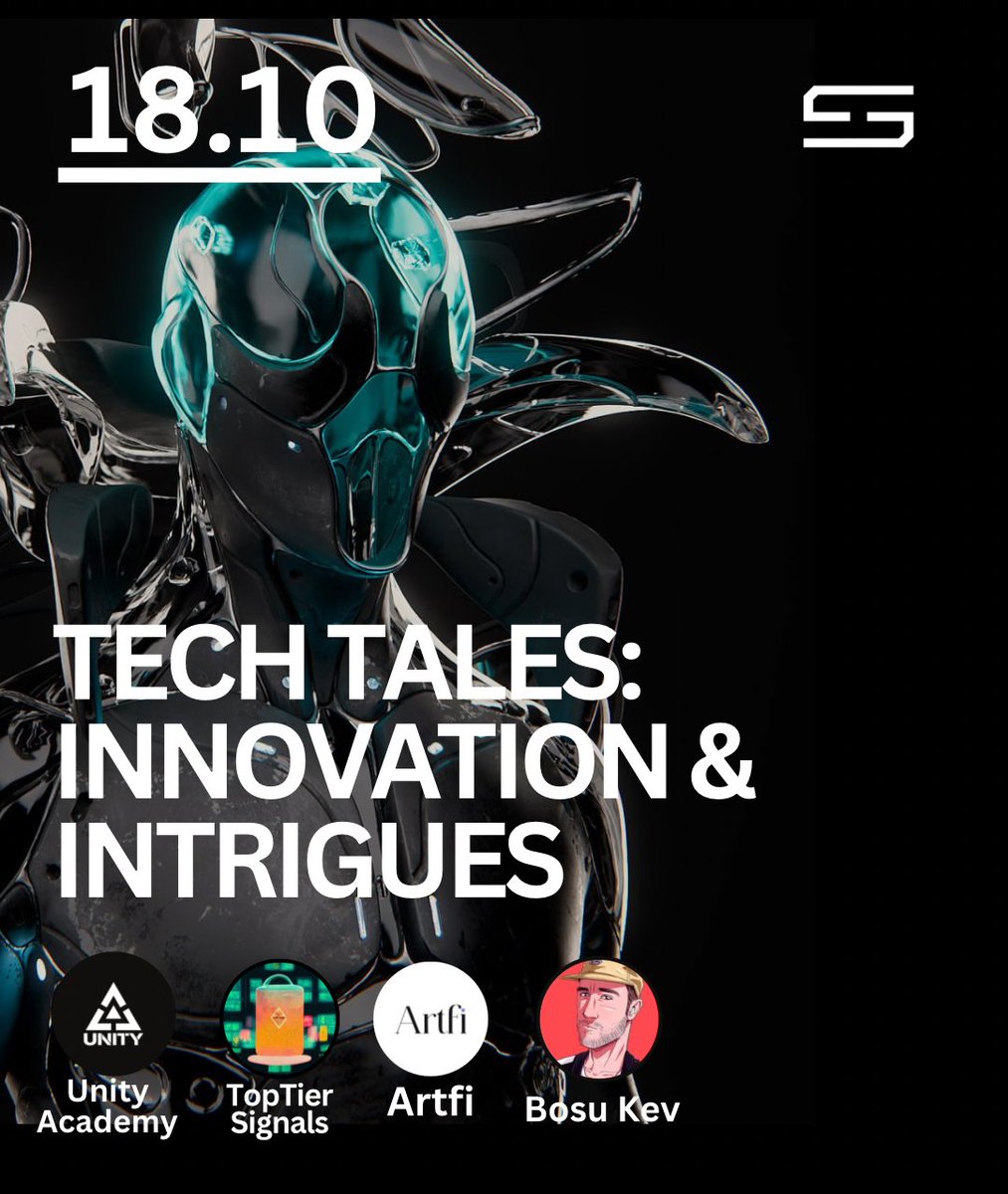 TheSynth3sis's tweet photo. Get ready for today's spaces
TECH TALES: INNOVATION &amp; INTRIGUES with Synthesis!

🗓 Today
⏰ 11:00 AM PST

🎙Guests:
☑️@UnityAcademyInc
☑️@TopTierSignals
☑️@artfiglobal 
☑️@kevinfinalbosu

❓ Will you join?

Join by clicking the link below👇
https://t.co/3zh78BfGHP https://t.co/jKrOwfbiG7