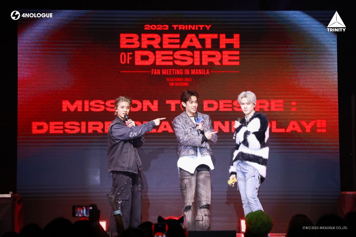 TRINITY_TNT_OFC's tweet image. TRINITY: BREATH OF DESIRE IN MANILA

A big thank you to everyone who lit up the whole hall with the magic of TWILIGHT. It&apos;s become a cherished memory for us all.

Salamat ng Marami ❤️

#TrinityBreathOfDesireInManila
#2023TRINITYBODMANILA
#TRINITYinManila
#TRINITY_TNT
#4NOLOGUE