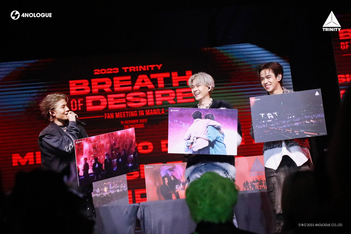 TRINITY_TNT_OFC's tweet image. TRINITY: BREATH OF DESIRE IN MANILA

A big thank you to everyone who lit up the whole hall with the magic of TWILIGHT. It&apos;s become a cherished memory for us all.

Salamat ng Marami ❤️

#TrinityBreathOfDesireInManila
#2023TRINITYBODMANILA
#TRINITYinManila
#TRINITY_TNT
#4NOLOGUE