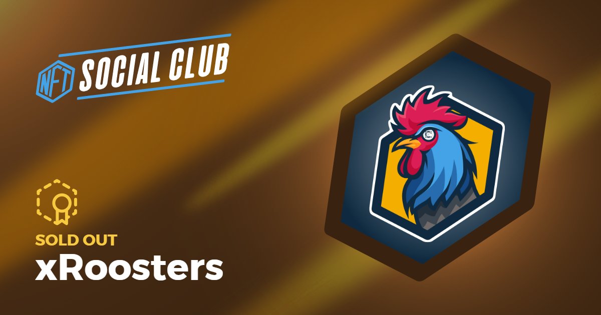 NFT_Social_Club's tweet photo. 📢DROP Soldout #soldOutAlert
🎉#Congratulations
💎Project : 🐔xRoosters @xRoosters
⚖️Drop : 50
⏲️24h volume : 21 $EGLD
#NFT #NFTalert #NFTcommunity #mvx #mvxNFT #SoldOut https://t.co/96OmlbRkFa