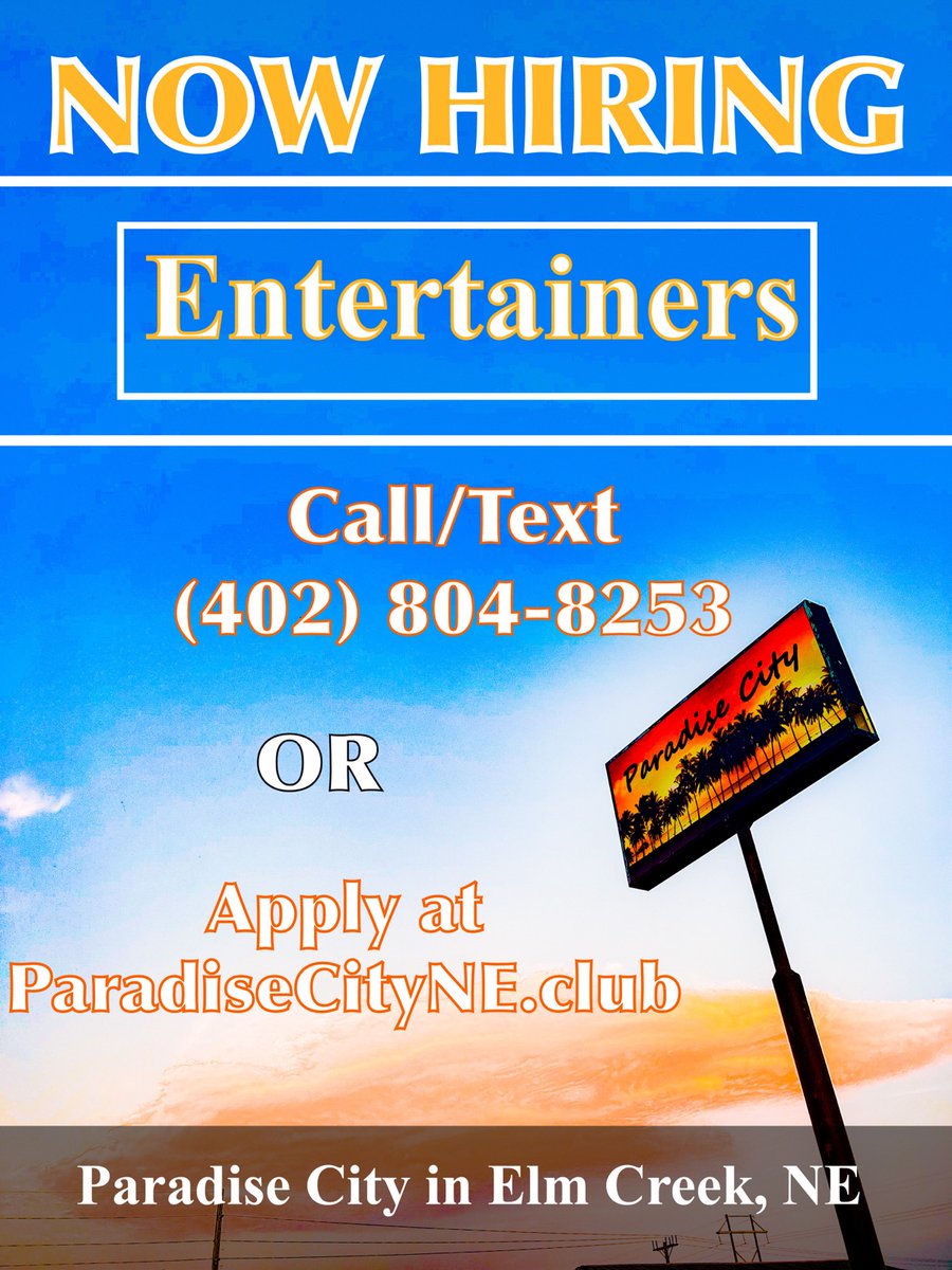 neparadisecity's tweet photo. Now Hiring #stripper #kearneynebraska https://t.co/XOD41XWYLb