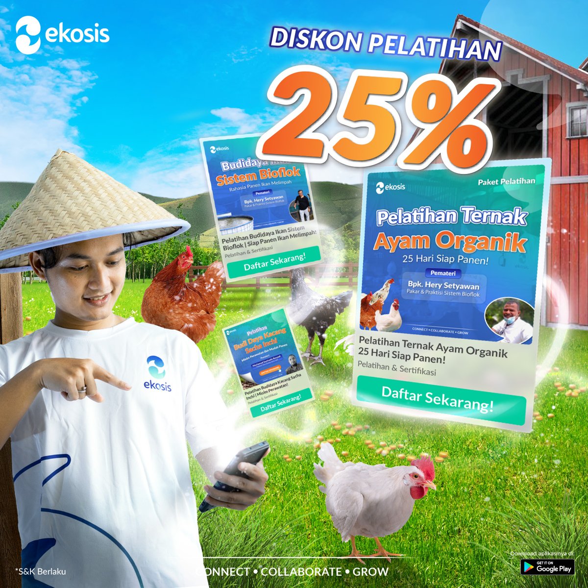 ekosis_id's tweet photo. Kamu bisa ikutan pelatihan untuk membuka peluang bisnis dengan harga murah.

Buruan upgrade akun Kamu dan nikmati berbagai kemudahan fitur Ekosis!

#ekosis #agribisnis #ekosistemagribisnis #direktoriagribisnis #aplikasiagribisnis #kegiatanekosis https://t.co/0TVQgrIQIH