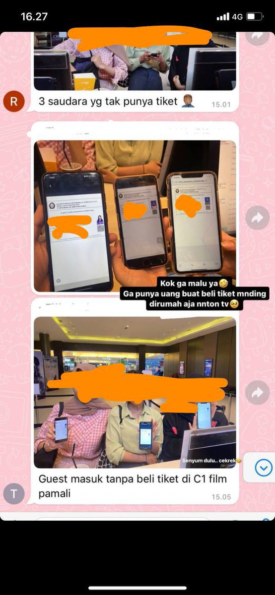 HabisNontonFilm's tweet photo. 3 mahasiswi ketahuan nonton di bioskop tapi gak beli tiket. Karena FOMO? Apapun alasannya, jangan ditiru ya!

Foto dari (@)undipmenfess. Keliatannya juga mahasiswi di sana (dari logo di gambar identitas itu). https://t.co/R88JPBud61