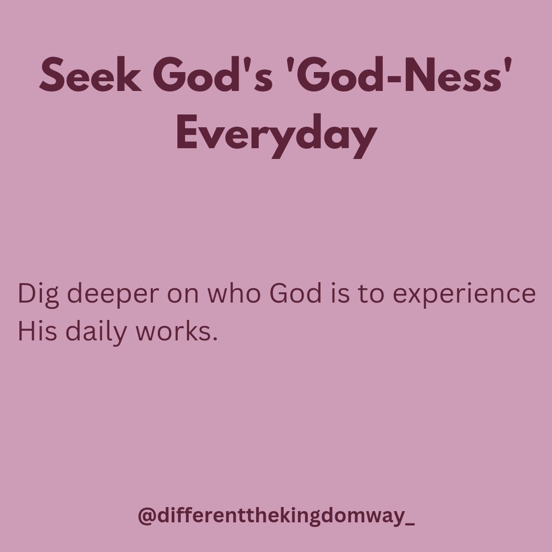 KingdomWay_'s tweet photo. You need to start seeking God's God-Ness because if you are not currently experiencing or seeing His POWER, SIGNS, MIRACLES and His God-Ness, then you have a shortage of Him. He's not too far from you, He's very near. God has orchestrated everything for us to seek Him. #christian https://t.co/T9CA2rbyWA