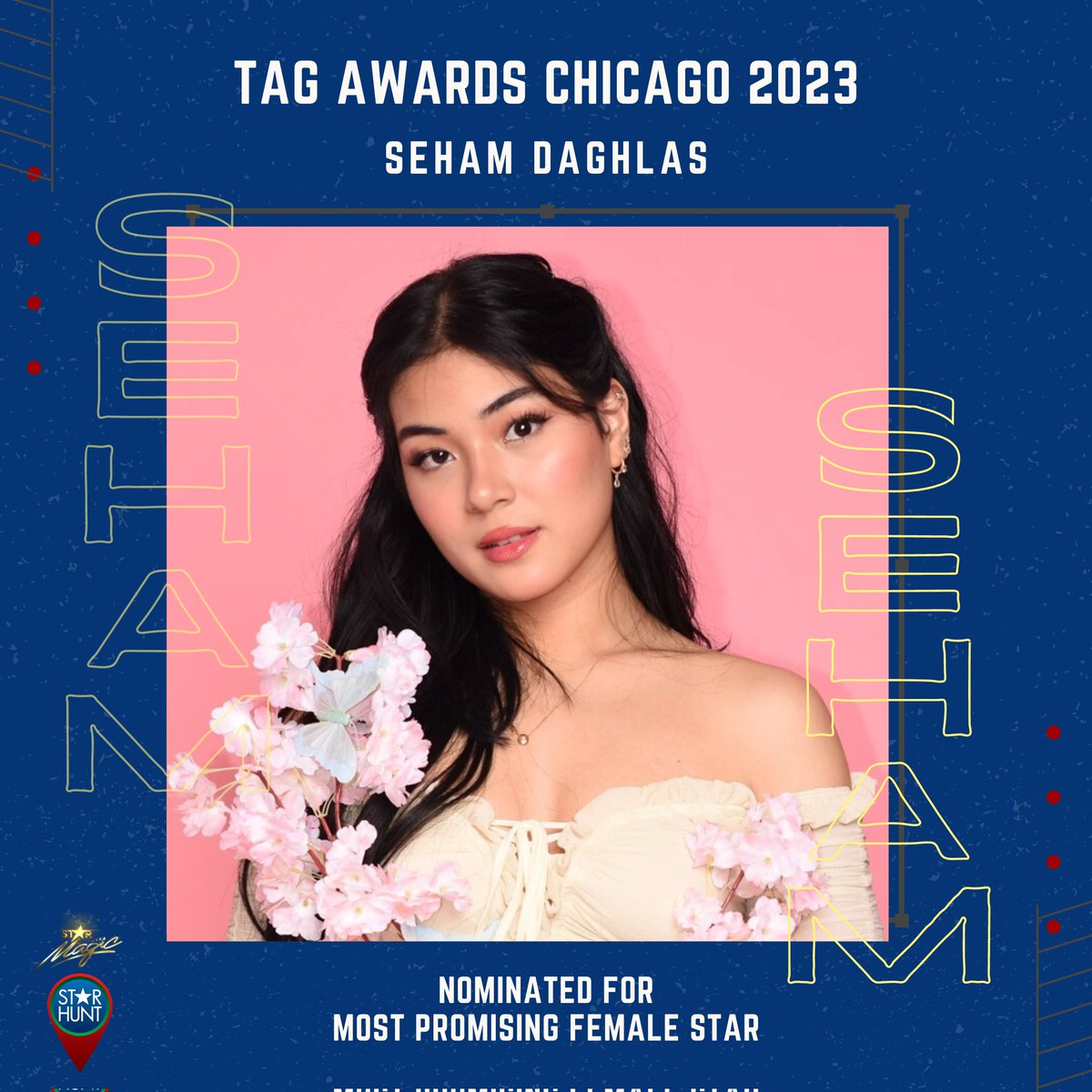 starhuntabscbn's tweet photo. Nominated for Most Promising Female Star at the TAG Awards Chicago 2023! 👏🏼 Your Star Hunt Family wishes you luck, Seham (@sehamburger)! ✨

#TAGAwardsChicago #TatakStarMagic #StarMagic #SehamDaghlas @tagmediachicago https://t.co/p9DF2q81St