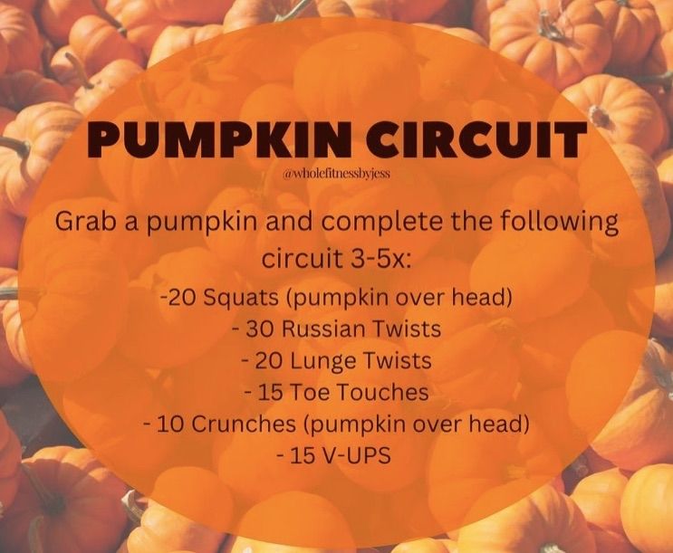 et your workout in the Fall spirit by swapping your dumbells or kettlebells for a hefty pumpkin instead! 🎃This workout is fun and guaranteed to make you sweat!

#workout #fallfitness #pumpkin #workout #fall #athomeworkout #funfitness