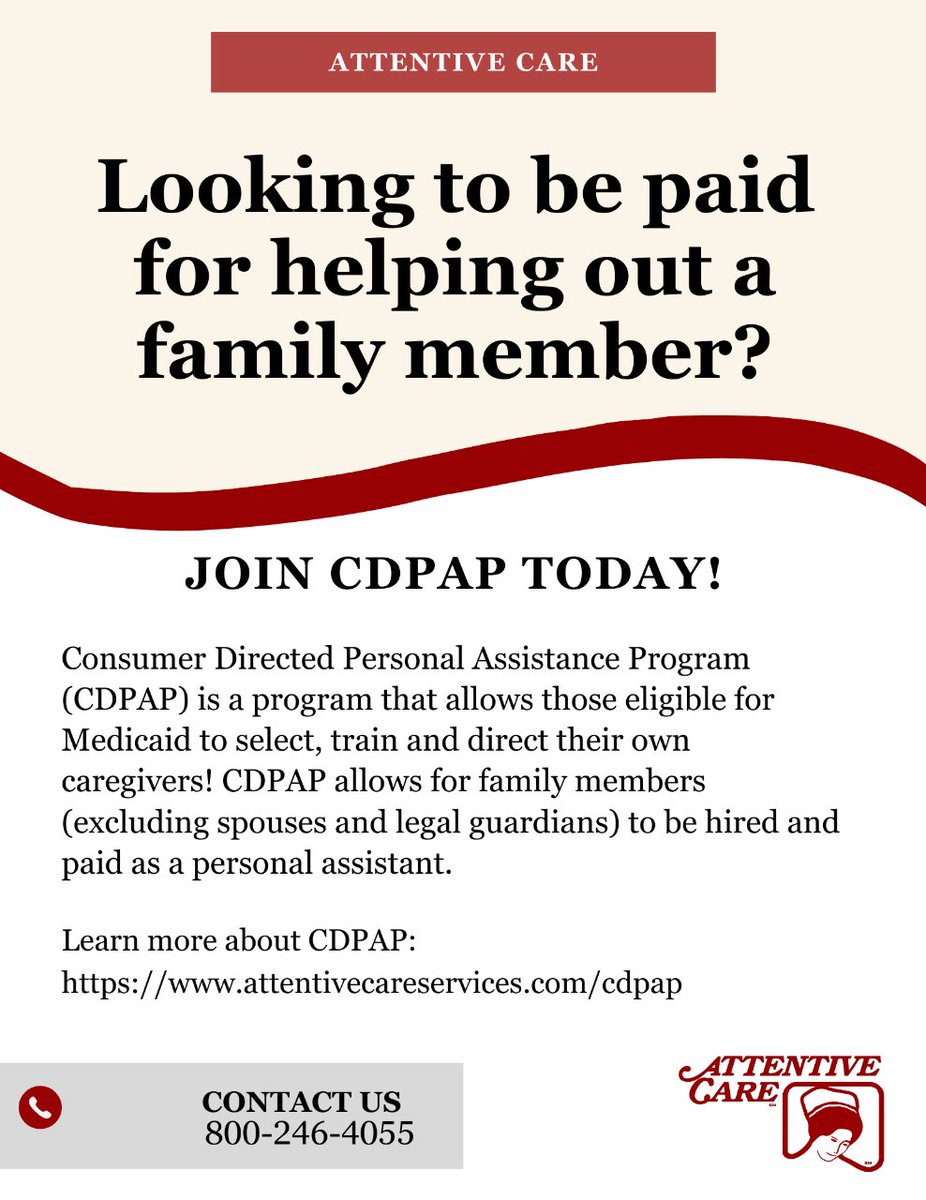 AttentiveCareNY's tweet image. Empowered your loved ones with CDPAP- Choice, Control, and Compassionate Care. Learn more about our services and how we can make a difference in your life. 

#CDPAP