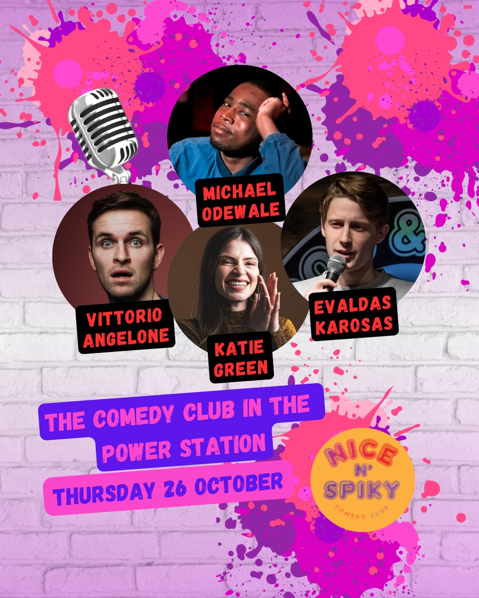 Final seats remaining for our killer lineup <a href="/BPSCinema/">The Cinema in the Power Station</a>, Battersea.

Check out:
🎤Michael Odewale
🎤@thatvittorio
🎤<a href="/EvaldasKarosas/">Evaldas Karosas</a> 
🎤@KTspicey

It's gonna be a blockbuster night not to be missed.

Snag your tickets for Thursday 26 October now: thecinemainthepowerstation.com/film/The-Comed…