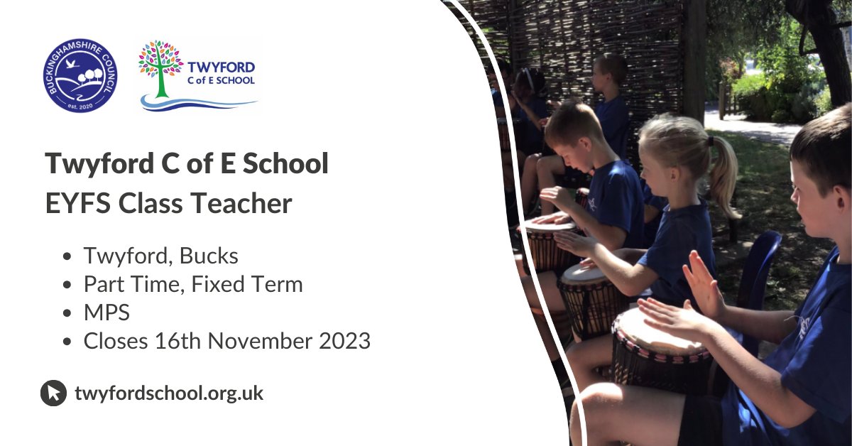 Twyford C of E School has an opportunity to work in their forward-thinking, village school, where children are inspired to reach their full potential in a caring and nurturing environment. Find out more: ow.ly/Qlqi50PY7bO

#ClassTeacher #EarlyYears #Education #TeachBucks