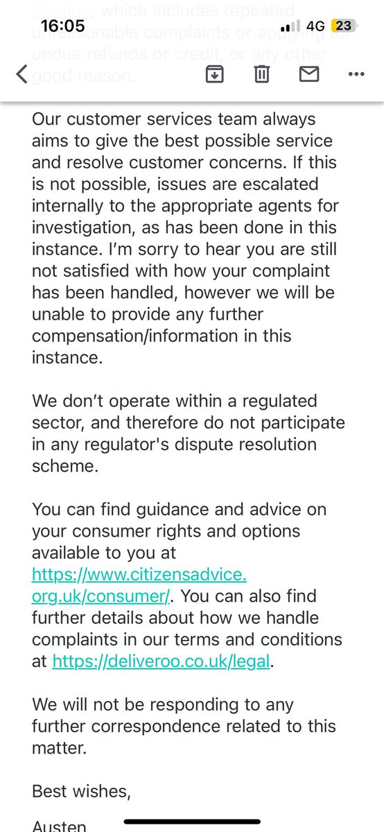 Wow @Deliveroo are such a dishonest company. We had a missing item & two wrong items. We complained and received the most absurd email… what evidence can we show for a MISSING item? You don’t operate in a regulated sector? Threatening to deactivate our account? This is crazy!