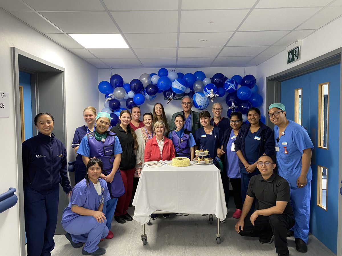 A year ago today we cared for our 1st patient in the @HHFTnhs⁩ Heart 🫀Centre. We came together between cases to reflect on how important teamwork is and took 5 mins to enjoy some cake 🎂🥂🍾 ⁦@jennawindsor11⁩ ⁦@LucyTrott20⁩ ⁦@BartOlechowski⁩