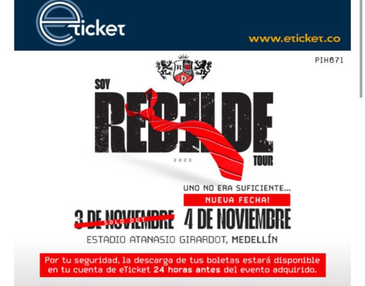 Holaaa, vendo boleta para oriental altaa el 4 de Nov para RBD 💸💸