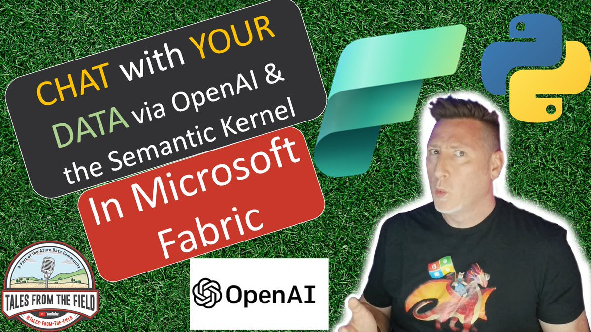 Our latest MS Tech Bits is LIVE!! @SQLBalls presents #How to Chat with Your #Data in #MicrosoftFabric with #SemanticKernel using #Azure #OpenAI #ChatGPT!

Link: youtu.be/0jOEUeOykzQ

cc @JoshLuedeman @DBABullDog @neeraj_jhaveri @nodestreamio