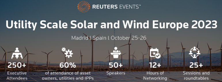 Our team will be attending Utility Scale Solar and Wind Europe in Madrid these 25 and 26 October.

We look forward to connecting with you!

events.reutersevents.com/renewable-ener…

#WPO #UtilityScale #Wind #Solar #Europe #Madrid