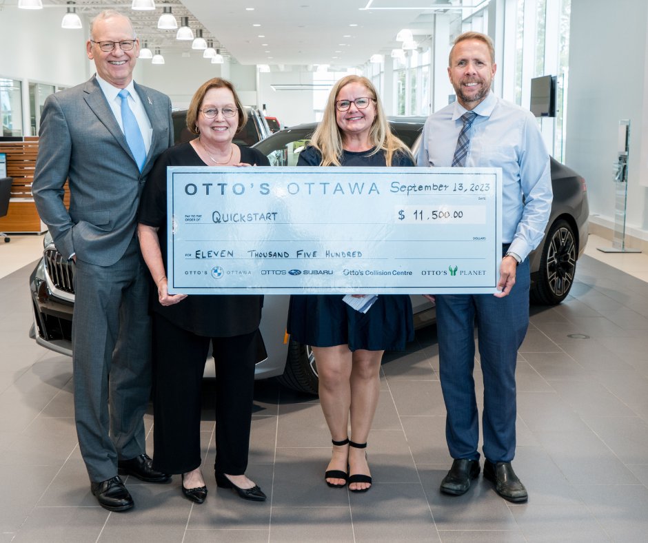 We're so grateful for <a href="/Ottos_BMW/">Otto's BMW</a> 's support! Recently, Otto's BMW &amp; Otto's Subaru presented us with a cheque for a $11,500 donation!

Not only that, but they've also donated some exciting items that you'll see during Autumn Evening for Autism tomorrow night!

Thank you Otto's!!