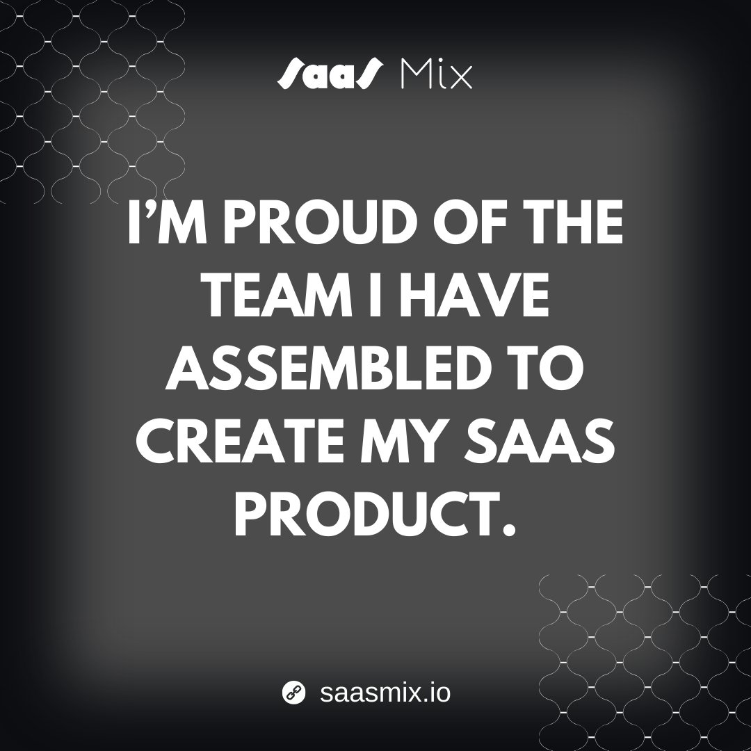saas_mix's tweet image. "I’m proud of the team I have assembled to create my SaaS product."

I take great pride in the incredible team I've brought together to build my SaaS product. 

Together, we're making dreams come true! 🙌🚀 

#DreamTeam #SaaSProud #SaaSProduct #SaaS #SaaSMix