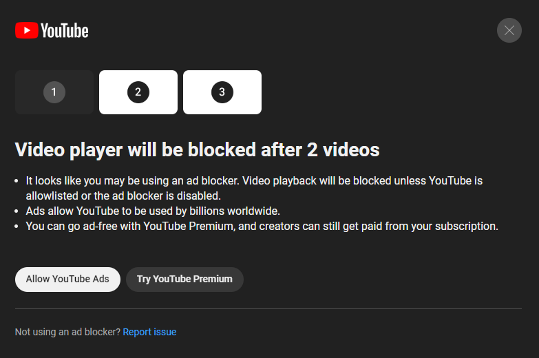 TSefiroCrescent's tweet photo. Can totally see this going over well YouTube. Like I said, why not look into WHY people are using ad blocks rather than punishing people because you have a shit ad strategy? It would take effort that's why.

Dogshit company. https://t.co/eCz9dLPCi0