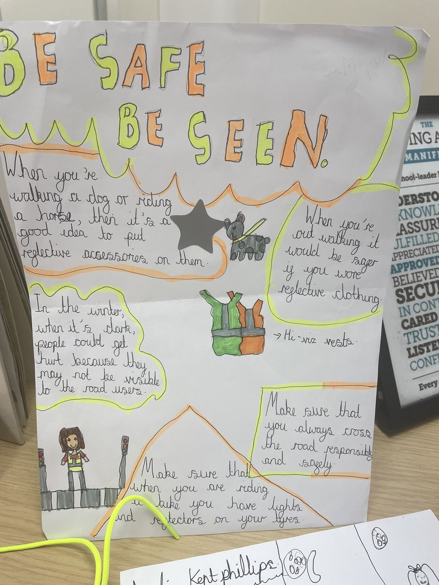 We are so proud of our entries for the ‘Be bright, be seen’ competition. Here are some of the great posters that help teach children about being seen in the dark! @bradfordmdc  #BDSafeRoads