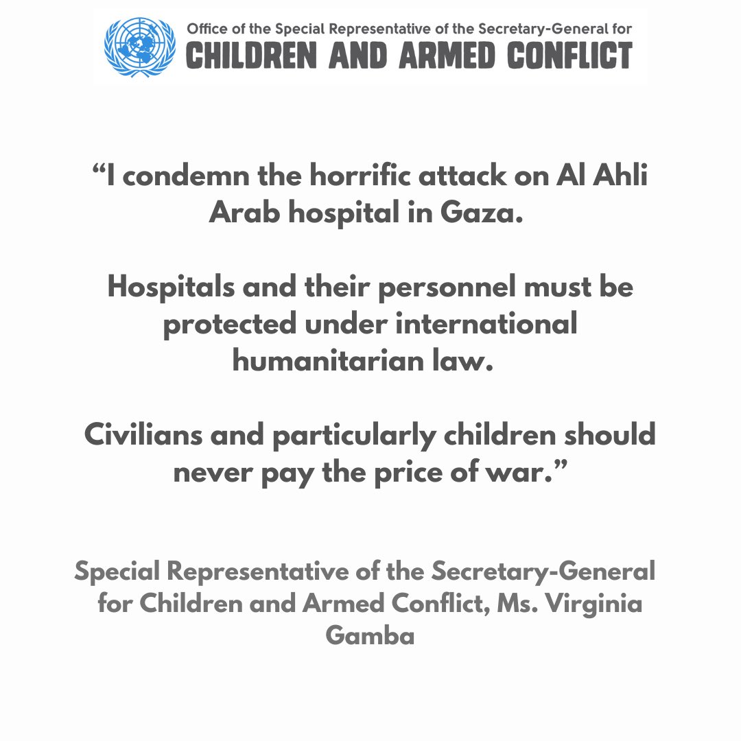 Attacks on schools and hospitals is a grave violation and as such should never be a target. Civilians, particularly children, should never bear the brunt of war. #ACTtoProtect