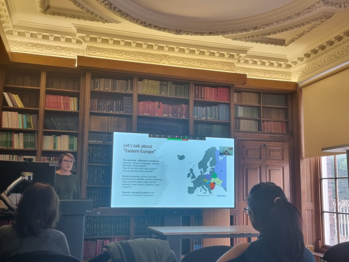 The brilliant @Prunedetuica talking about the challenges of conducting comparative research on Eastern Europe due to its diversity, as part of the DigiPol seminar series