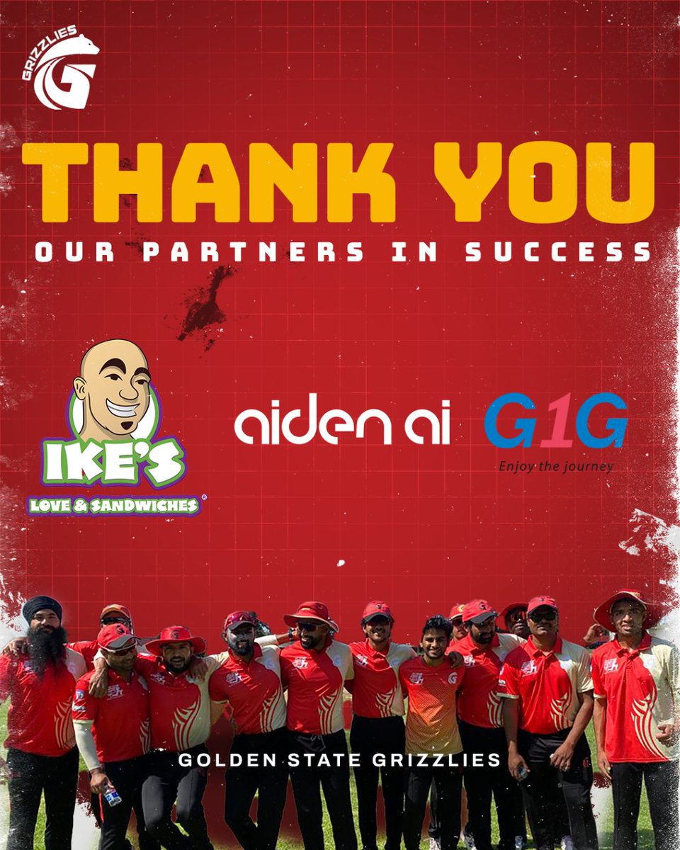 A big shoutout to all our sponsors for making our dreams come true! Thank you for your unwavering support!🙏🏏

#MiLC #USAcricket #GoldenStateGrizzlies #GSG #US #USA

#cricket #cricketlovers #cricketlife #cricketlove #cricketworld #cricketmatch #cricketers #cricketupdates
