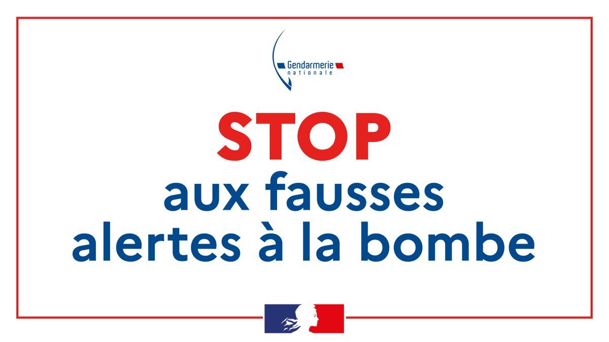 #TousMobilisés 🖐️ Effectuer de fausses alertes à la bombe n'est pas un jeu, c'est dangereux et c'est puni par la loi :
❌ 2 ans de prison et 30k € d'amende
❌ Mobilisation inutile des forces de l'ordre
❌ Perturbation de l'ordre public autour des lieux concernés