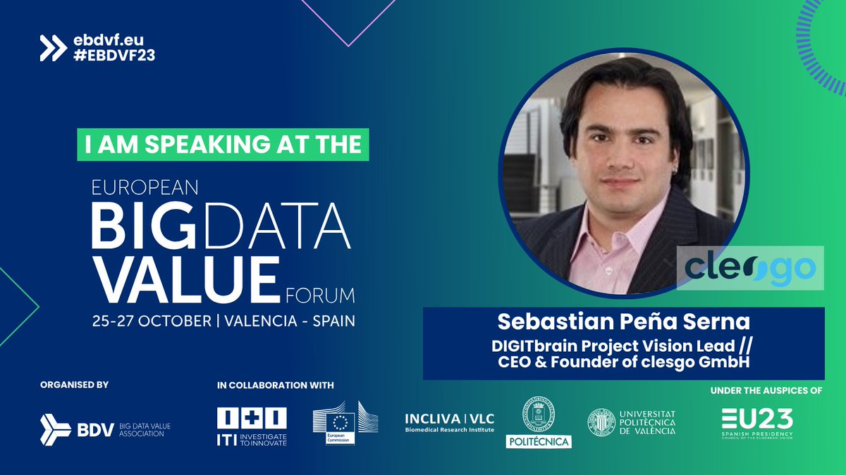 Watch our #EBDVF23 Keynote! Sebastian Peña Serna <a href="/clesgo/">clesgo</a> will put a spotlight on the future of #digitaltwin development by introducing DIGITbrain's #modular approach to Digital Twins. Providing #DigitalTwinsAsAService will put #manufacturers' #innovation potential on a new level.