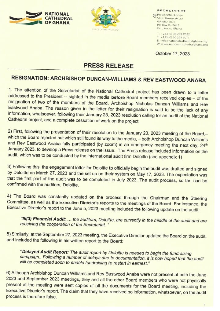 BallingLexis's tweet image. Resignation by Archbishop Duncan Williams