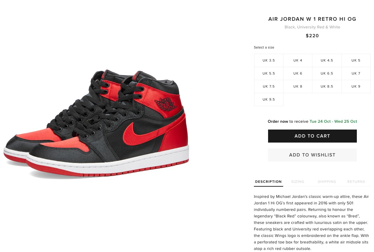 SOLELINKS on X: Ad: Dropped via End Women's Air Jordan 1 Retro High OG  'Satin Bred' u003du0026gt; https://t.co/EvfocfXENw $220 https://t.co/QiNL1Y2tT5 / X