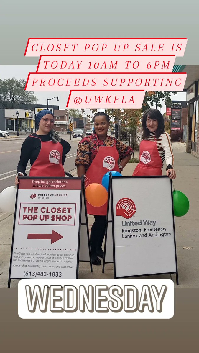 Our Closet Pop Up is open till 6pm today in support of <a href="/unitedwaykfla/">United Way KFL&A</a>