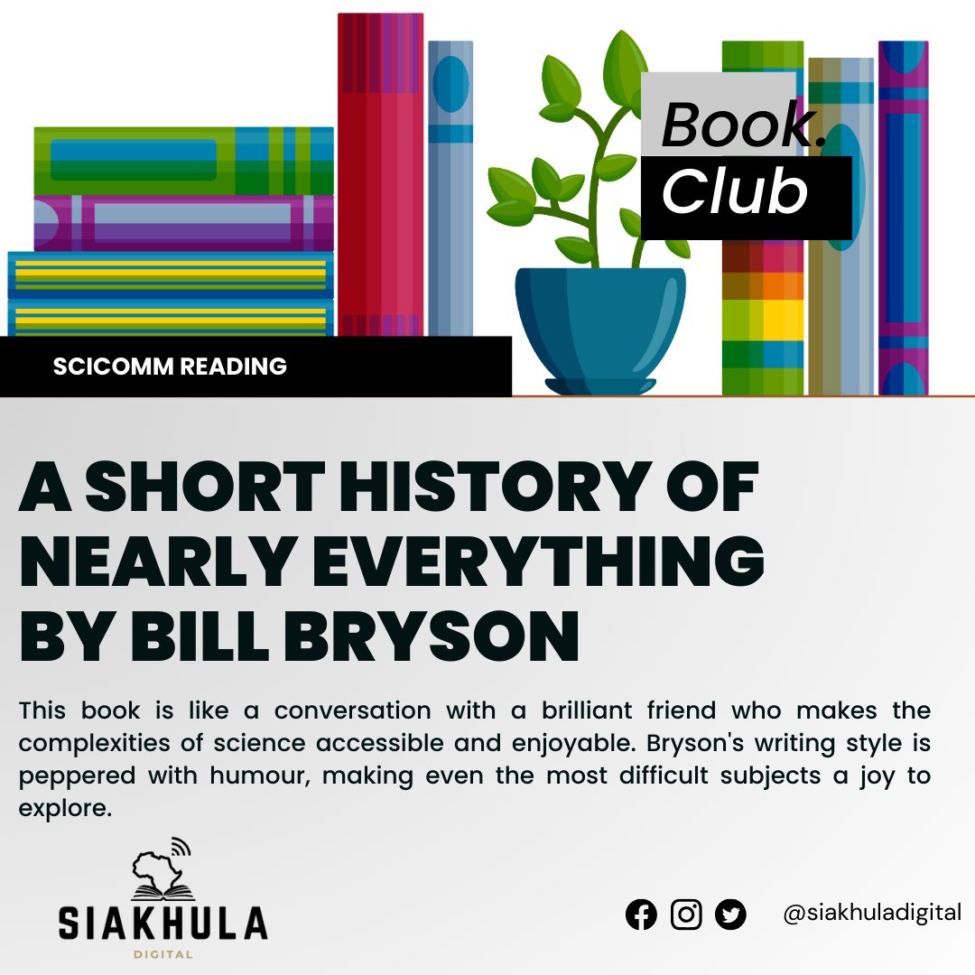 Dive into the cosmos and Earth's mysteries with Bill Bryson's "A Short History of Nearly Everything." Bryson's witty prose makes science accessible and enjoyable. Get ready for a journey that enlightens and entertains! #ScienceBook #Bookclub🌌📚