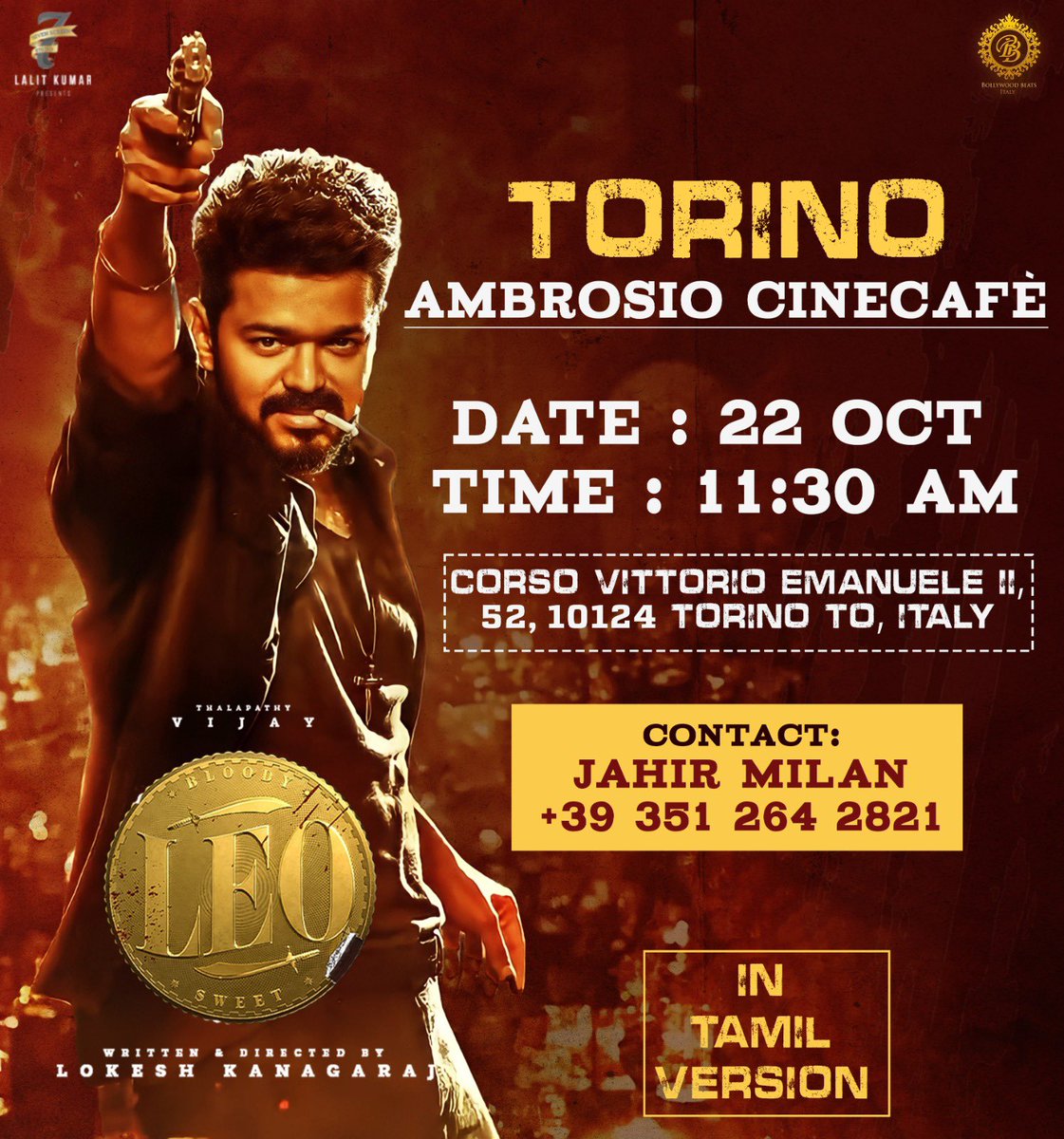 VENTERTAINEU's tweet photo. Leo Padova &amp; Torino
#leo #Leobookings #italy #TamilCinema https://t.co/bSnxNVzOIx