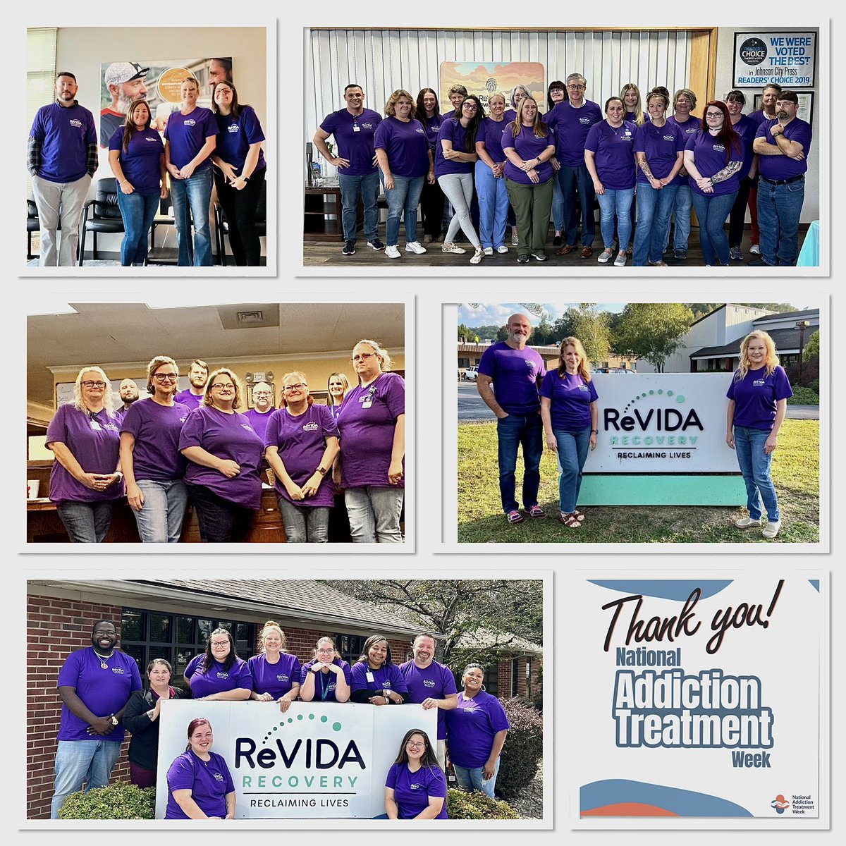 It’s National Addiction Treatment Week!
@ReVIDARecovery would like to thank our addiction medicine professionals at #teamReVIDA who work tirelessly to promote safe and healthy communities! 
#ThankYou #NATW #ASAM #AddictionMedicine #reclaiminglives #TreatAddictionSaveLives