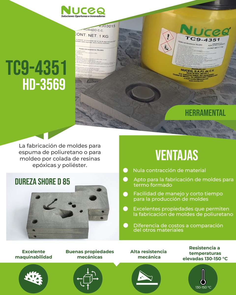 NuceqMx's tweet photo. Para la fabricación de espuma de poliuretano 

#moldes #poliuretano #nuceq https://t.co/XHn6iTajzY