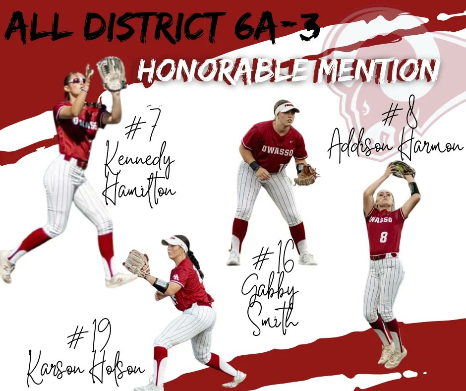 owassosb's tweet photo. 2023 Postseason Honors ✨ 
OSSAA Class 6A District 3

Congratulations to all the Lady Rams honored below by the Coaches in a very tough and competitive district. 

#RamPride https://t.co/wYuJMkkX68