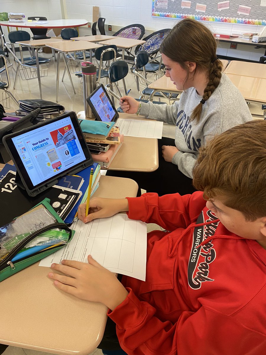 ChrisLHenning's tweet photo. Students working hard on constructed responses in social studies! It is certainly an uphill battle to pass a new law! These students know the whole process! @ProrokLeads @MrsHalperEDU @JerlingJayhawks #Resilient135 https://t.co/x7AGGYpUUi
