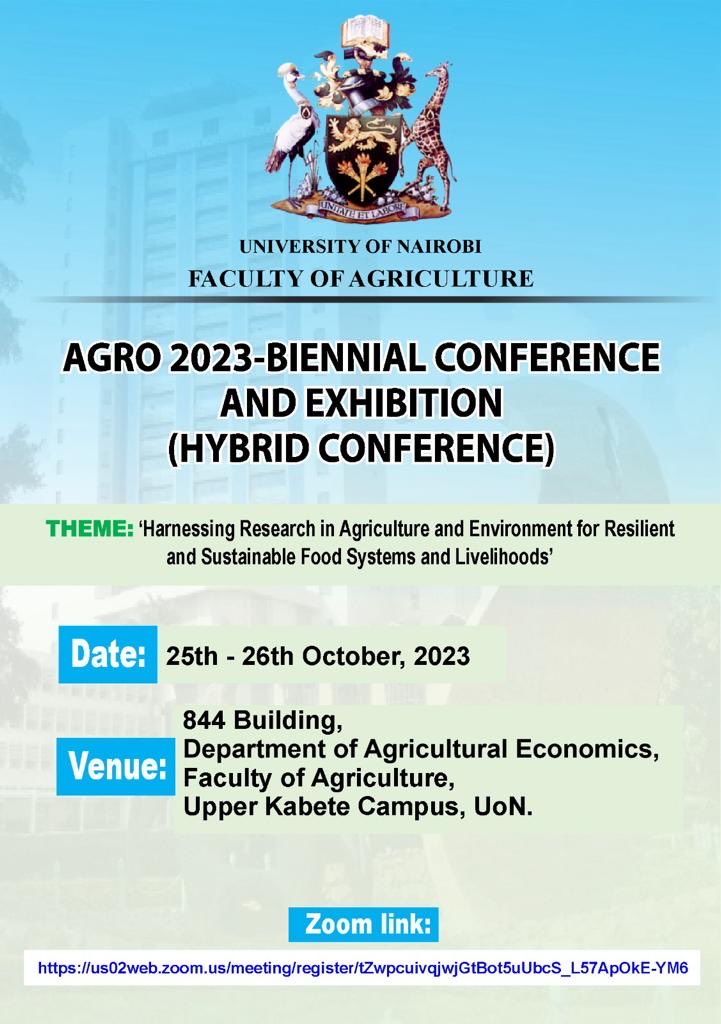 Coming soon. Don’t miss out! #uon #researchweek #agroconference #FacultyofAgriculture