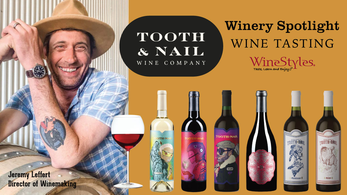 ✅🍷Save the date November 8th! Jeremy Leffert, Director of Winemaking will be joining us on the big screen, tasting 6 of his wines from Tooth and Nail Winery, Paso Robles, California!  Call us to save your seat!

#wineryspotlight #winetasting #winestyles #ToothandNailWinery
