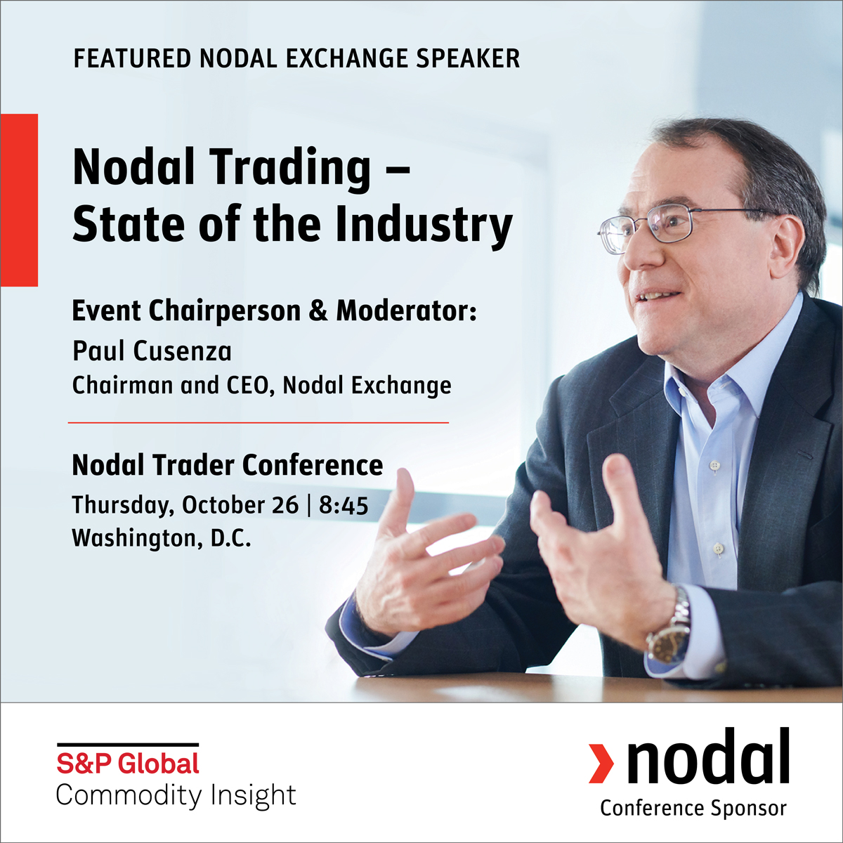 Nodal will be sponsoring the 16th annual Nodal Trader Conference from October 26 to October 27, 2023, in Washington, DC. Our CEO, Paul Cusenza, will be delivering the opening remarks on Nodal Trading and state of the Industry.

To learn more or register: commodityinsights.spglobal.com/nodal-trader-c…